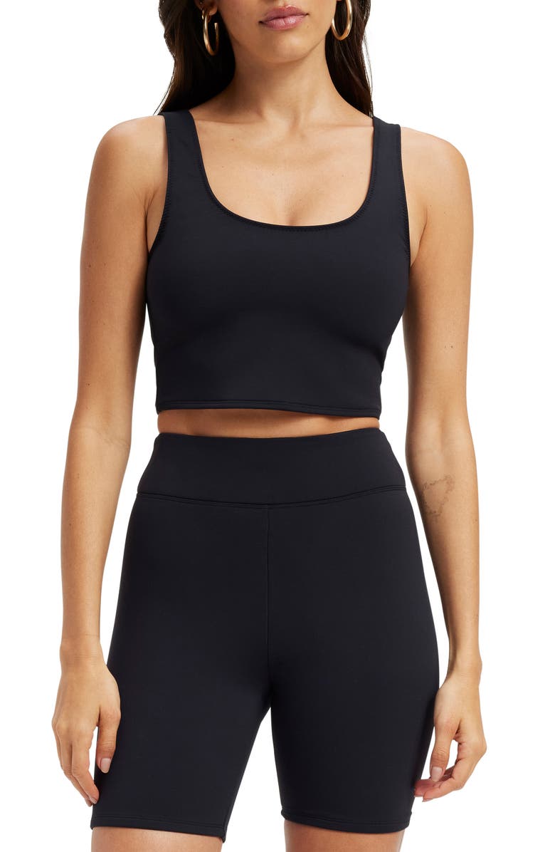 Good American Sculpt Crop Tankini Top, Main, color, 