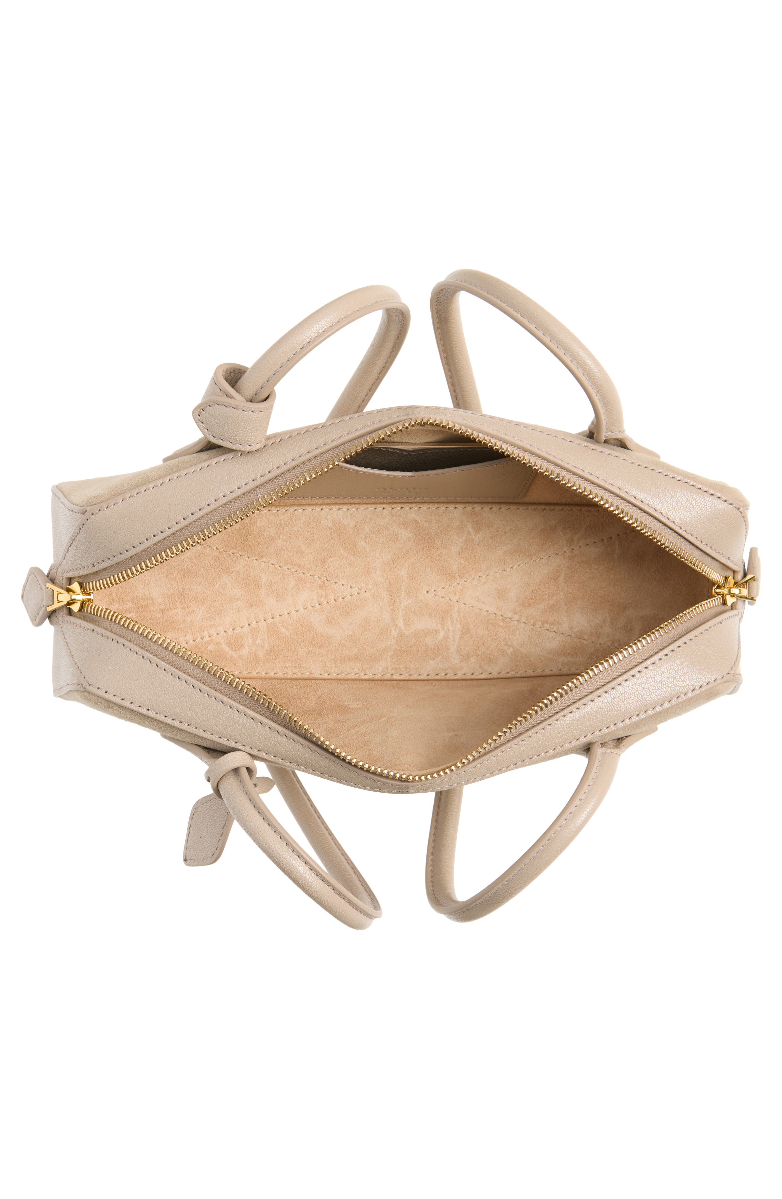 Small Le Teckel Suede East/West Shoulder Bag, Alternate, color, GREGE-824