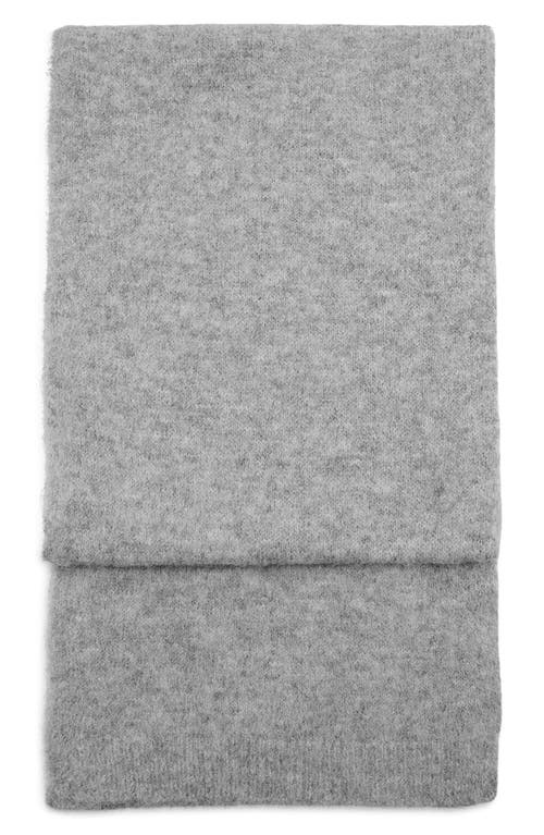 Mango Knit Fringe Scarf In Gray