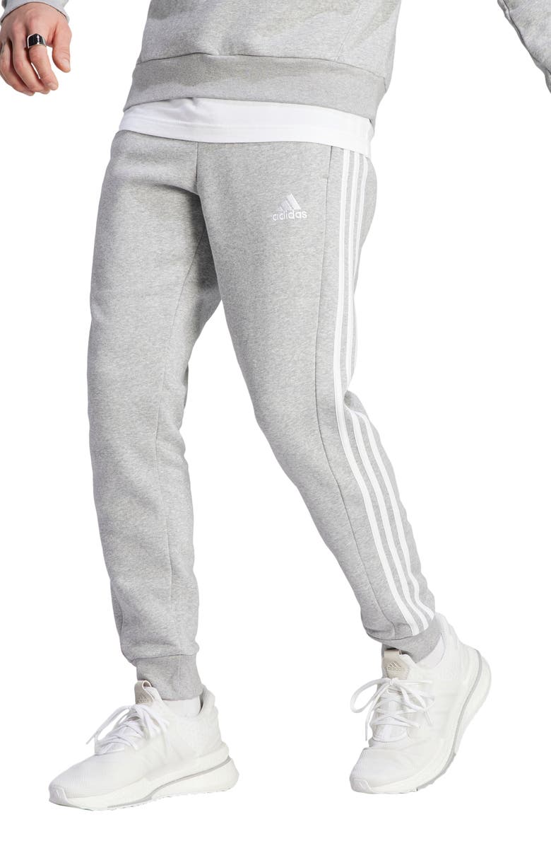 adidas Fleece Tapered Cuff Pants, Main, color, 