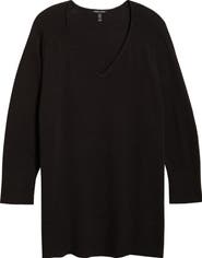 Eileen Fisher V-Neck Organic Cotton Blend Sweater