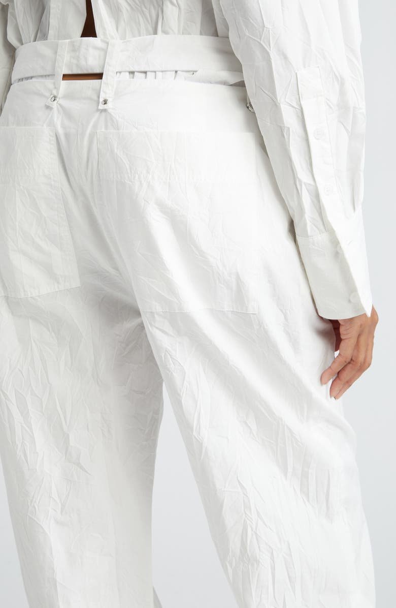 Proenza Schouler Rory Relaxed Fit Crinkled Poplin Straight Leg Pants, Alternate, color, 