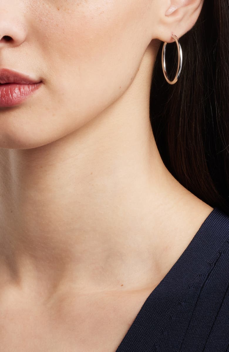 Nordstrom Medium Endless Hoops, Alternate, color, Rhodium