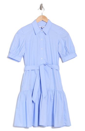 Derek Lam 10 Crosby Luma Cotton A-line Shirtdress In Powder Blue