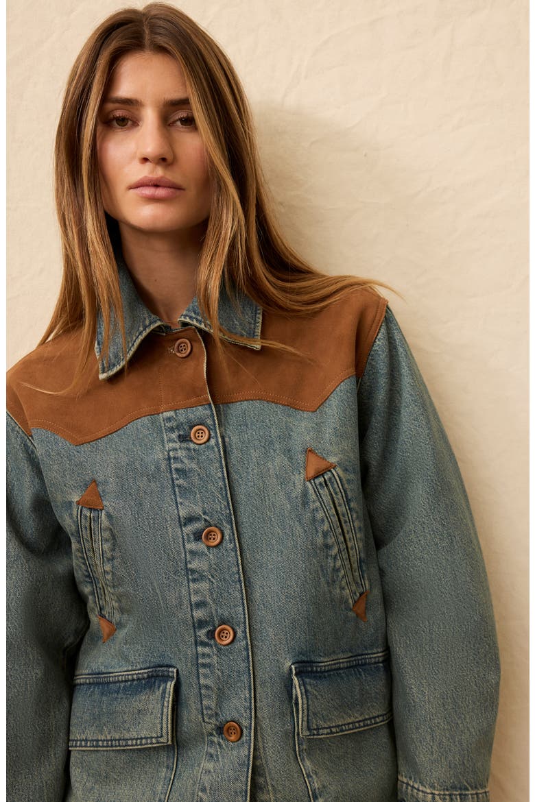 Denim & Suede Jacket, Alternate, color, CREEKSIDE INDIGO WASH