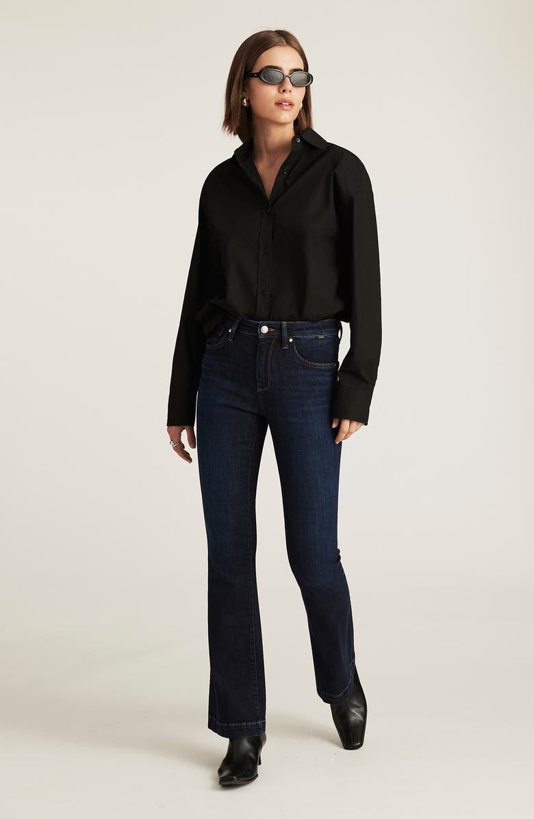 Mavi Jeans Sydney Mid Rise Flare Jeans, Alternate, color, Dark Brushed Feather