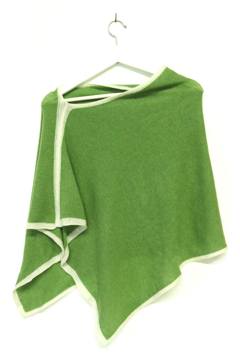 Cashmere Cowl Neck Poncho, Alternate, color, SAPLING/ WHITE