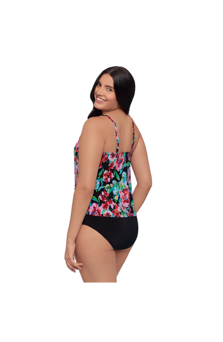 Trimshaper Ronnie 2 Tier Ruffle Tankini Swimsuit Top, Alternate, color, Blooming Beauty