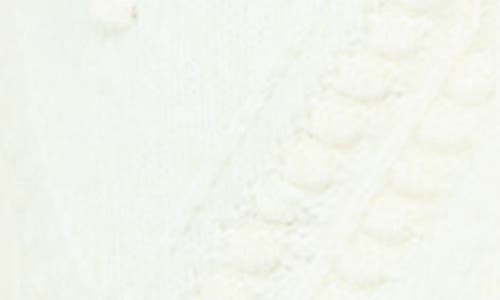 French Connection Kitty Bobble Velvet Bow Cardigan In White