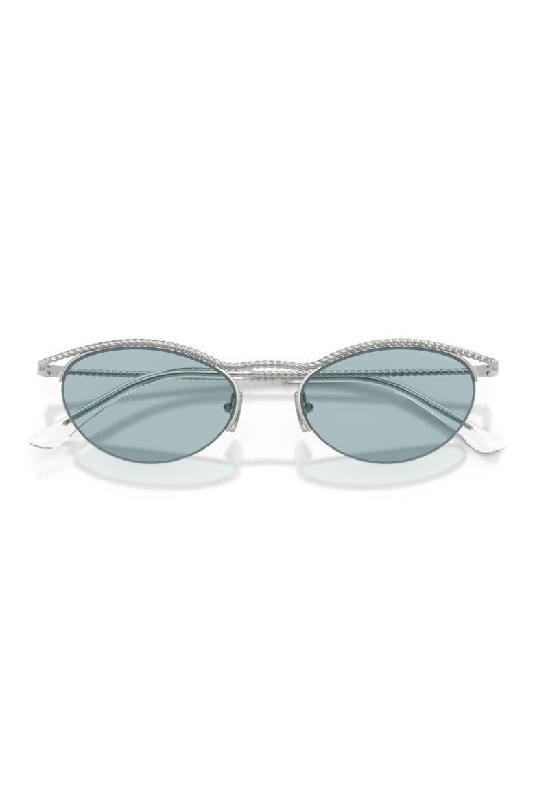50mm Semi Rimless Butterfly Sunglasses, Alternate, color, SILVER / BLUE