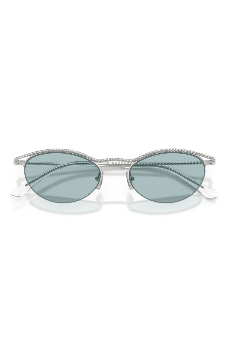AX Armani Exchange 50mm Semi Rimless Butterfly Sunglasses, Alternate, color, Silver / Blue