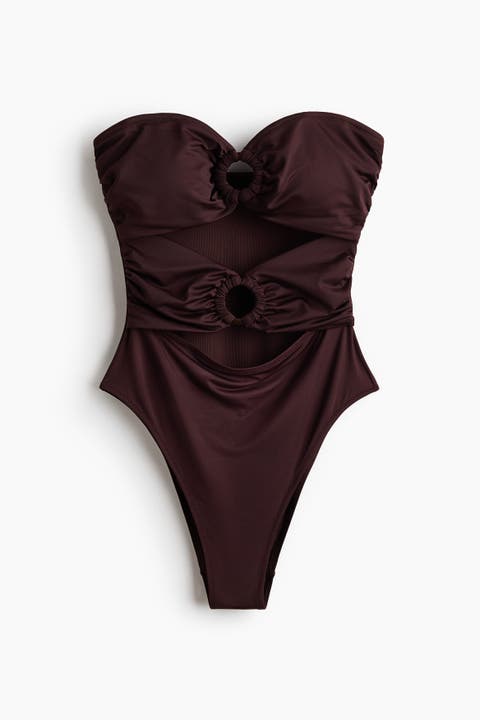 Padded-cup Bandeau Swimsuit