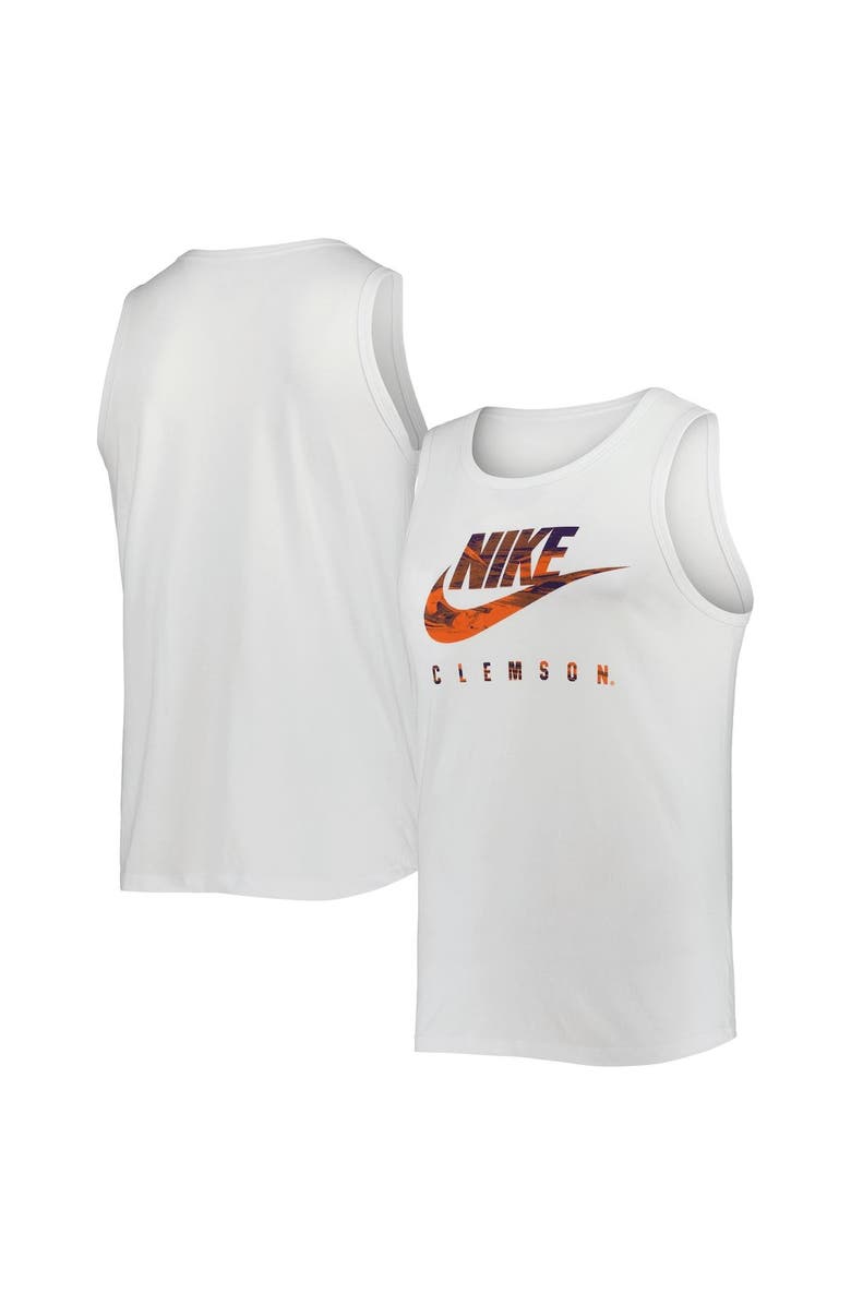 Nike Men's Nike White Clemson Tigers Spring Break Futura Performance Tank Top, Main, color, White
