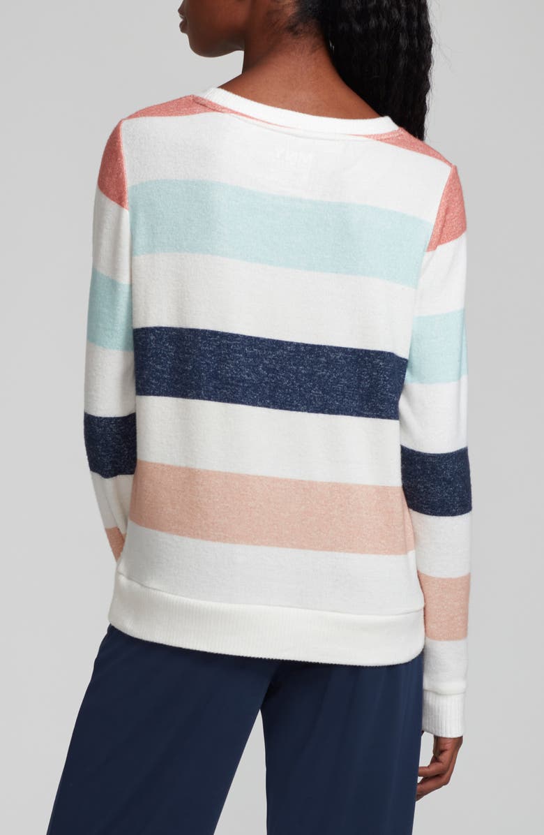 Andrew Marc Stripe Hachi Sweater, Alternate, color, Winter Whi