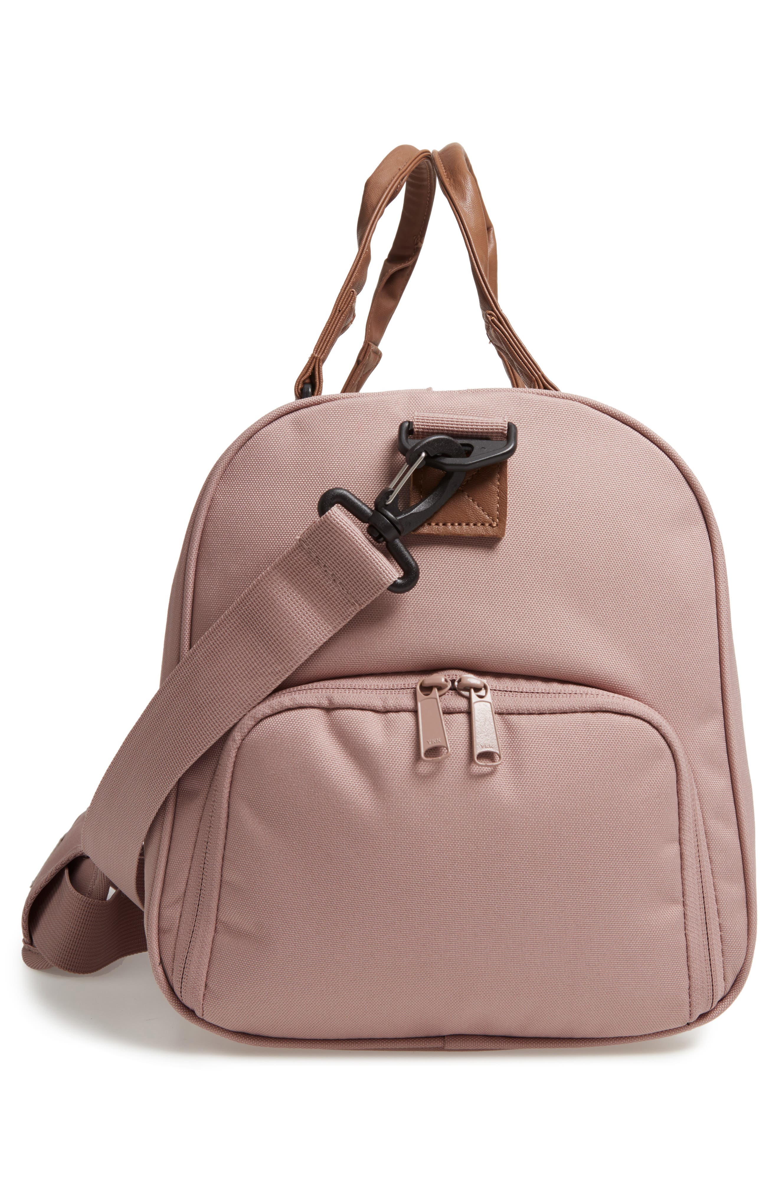 Canvas Duffle Bag, Alternate, color, ASH ROSE/TAN