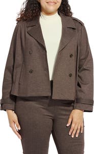 Lysse Thora Hairline Striped Cropped Double Breasted Ponte Blazer
