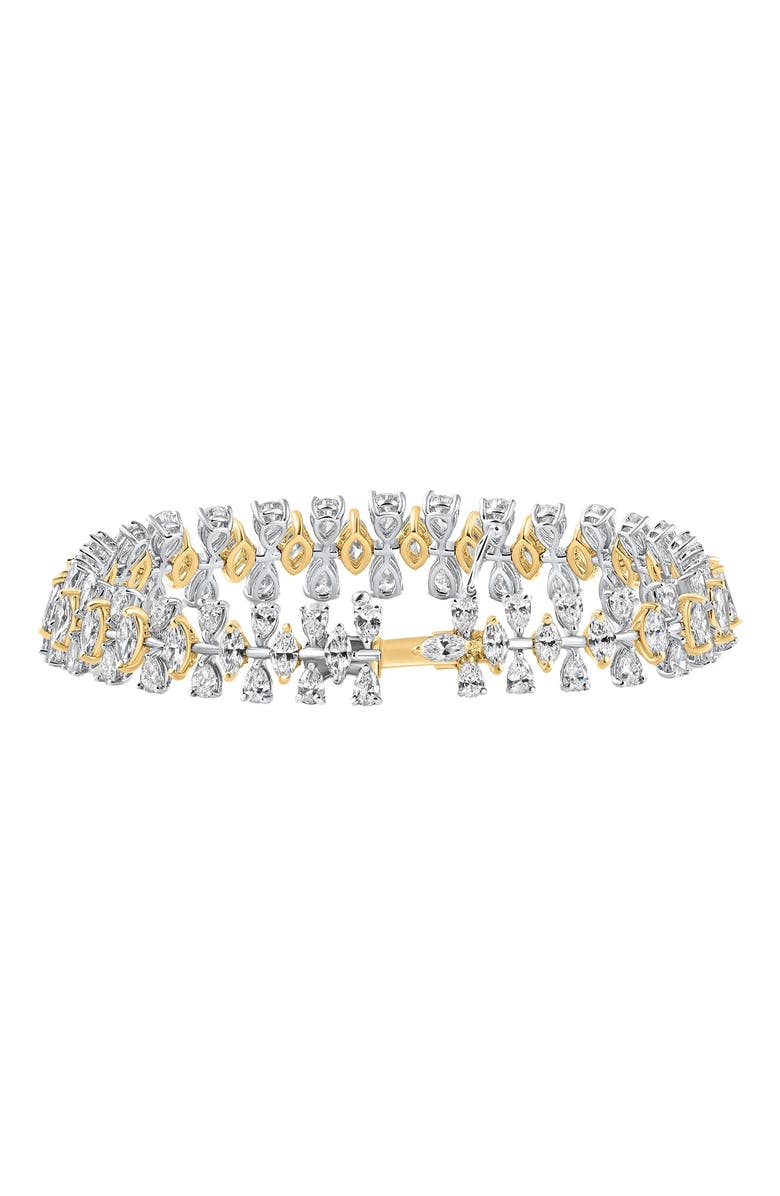 Bliss Diamond 15Ct Pear & Marquise Shape Diamond Tennis Bracelet 18k Gold 7" 22grams Lab Grown, Alternate, color, 