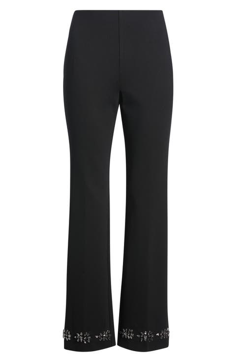 Embellished High Waist Ankle Flare Pants