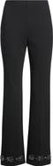 Anne Klein Embellished High Waist Ankle Flare Pants