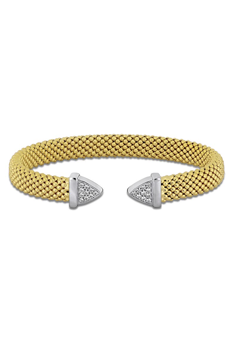 Cubic Zirconia Open Popcorn Bangle Bracelet, Main, color, Yellow-Plated