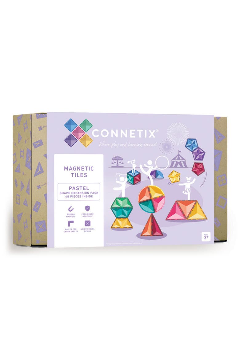 Kids' Pastel Magnetic Tiles 48-Piece Shape Expansion Pack, Main, color, PASTEL