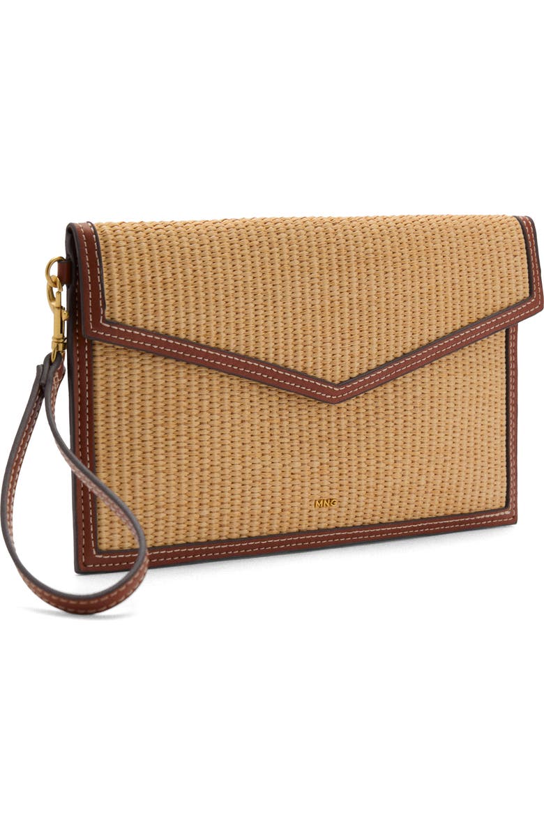 MANGO Raffia Clutch, Alternate, color,
