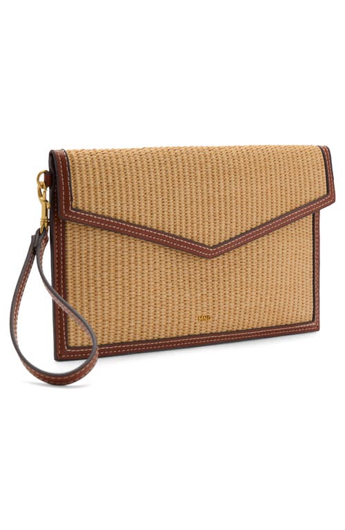 Mango Raffia Clutch In Brown