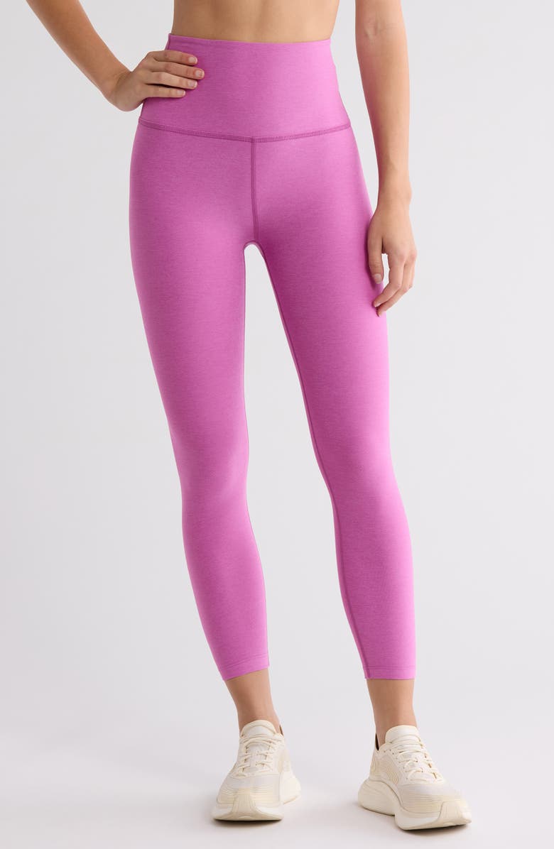 Beyond Yoga High Waist Capris, Main, color, Sunset Violet Heathe