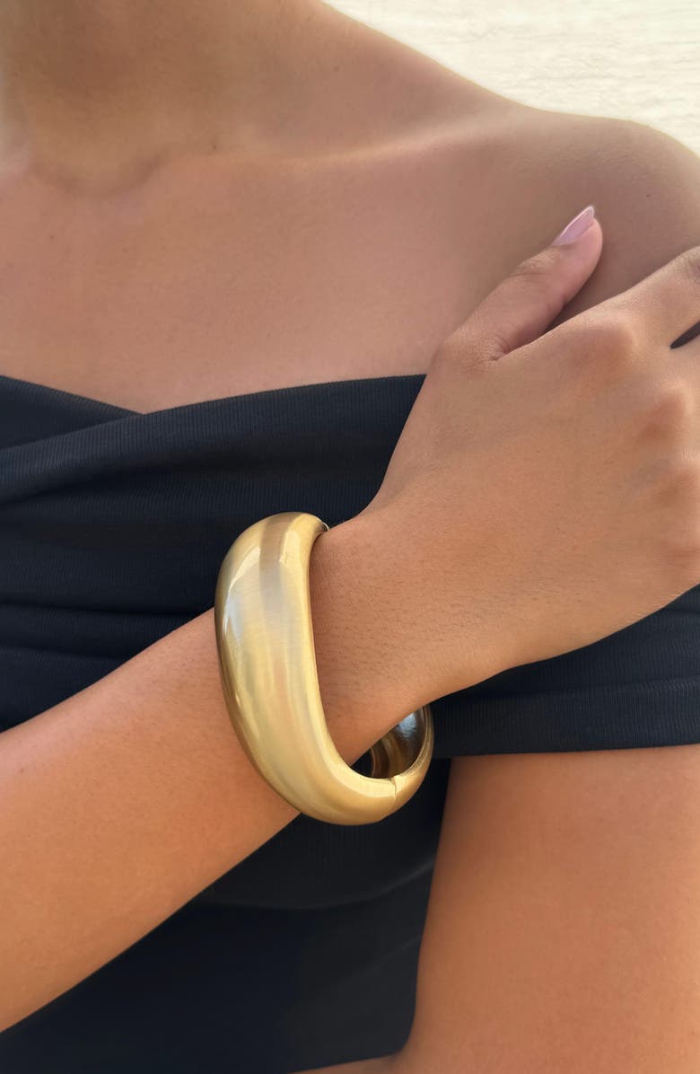 Adornia Set of 2 Chunky Cuff Bracelets, Alternate, color, Gold