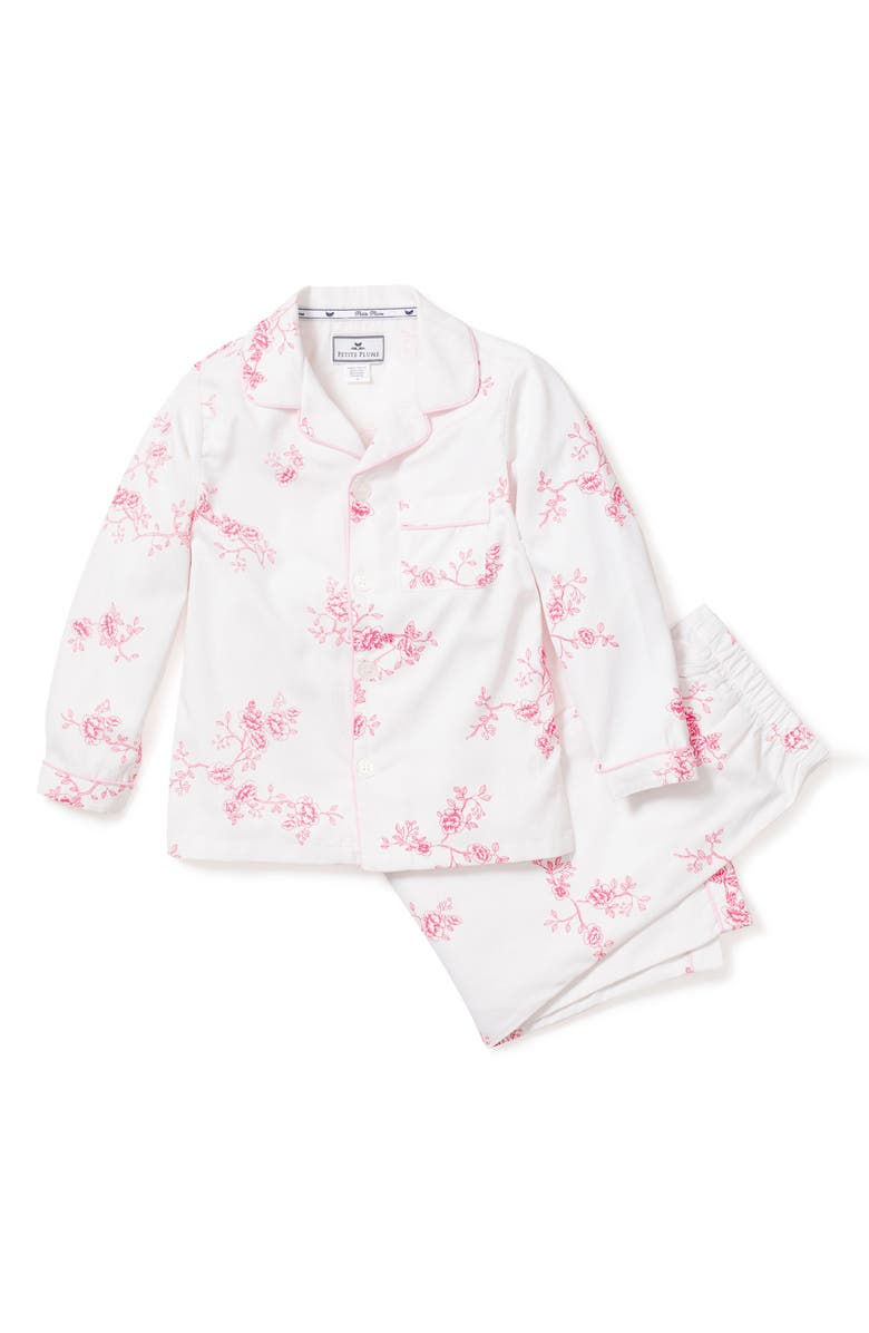 Petite Plume Kids' English Rose Pajamas, Main, color, White