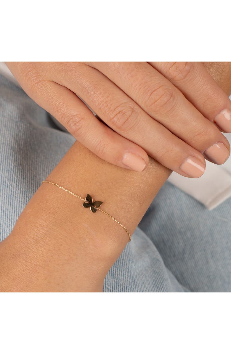 BY ADINA EDEN Solid Mini Butterfly Bracelet 14K, Alternate, color, 14K Gold