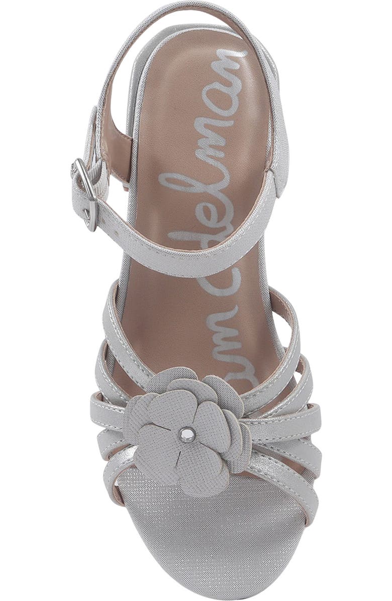 Sam Edelman Kids' Calla Floral Ankle Strap Sandal, Alternate, color, Silver