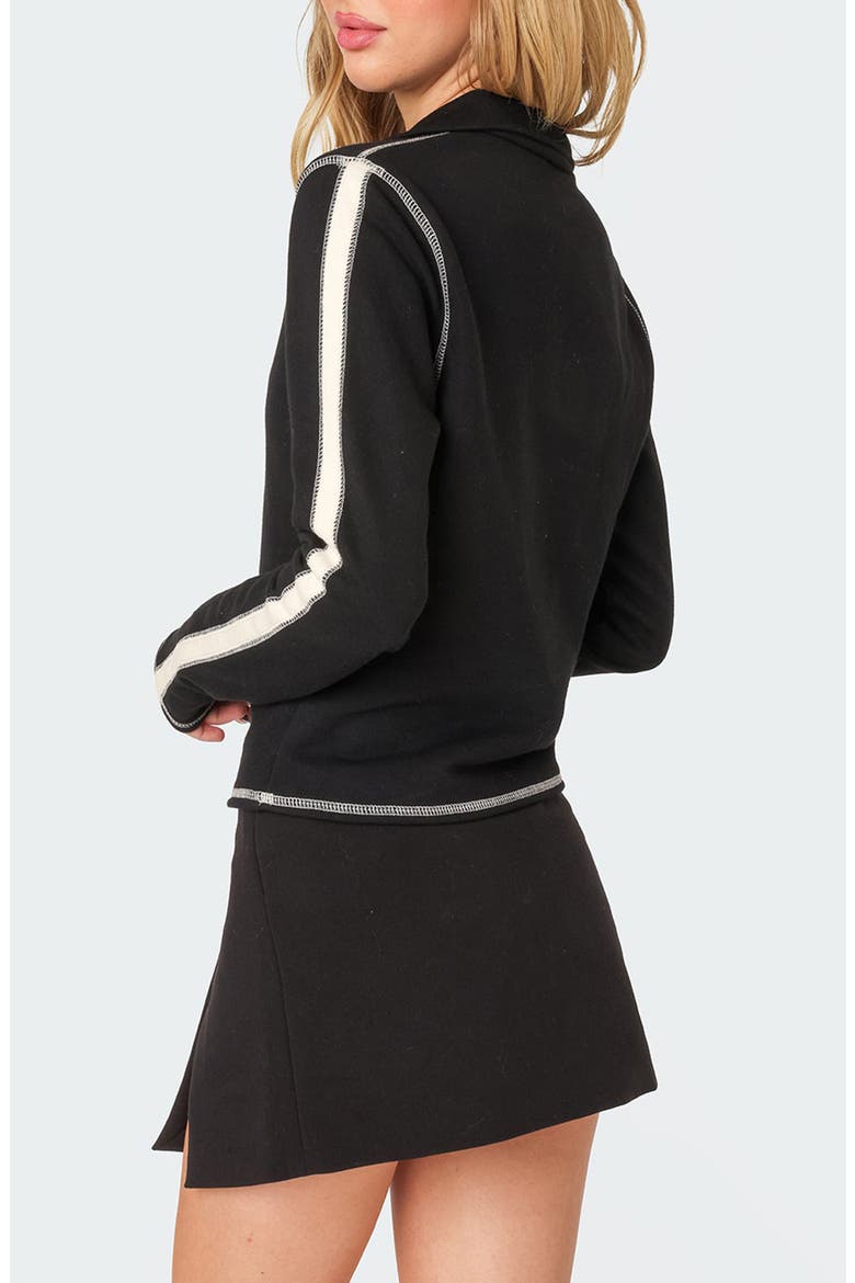 Gio Contrast Stitch Cotton Sweatshirt, Alternate, color, BLACK