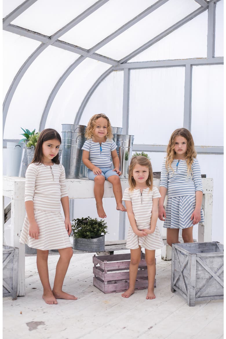 Kids' Stripe Cotton Blend Skirt, Alternate, color, GREY