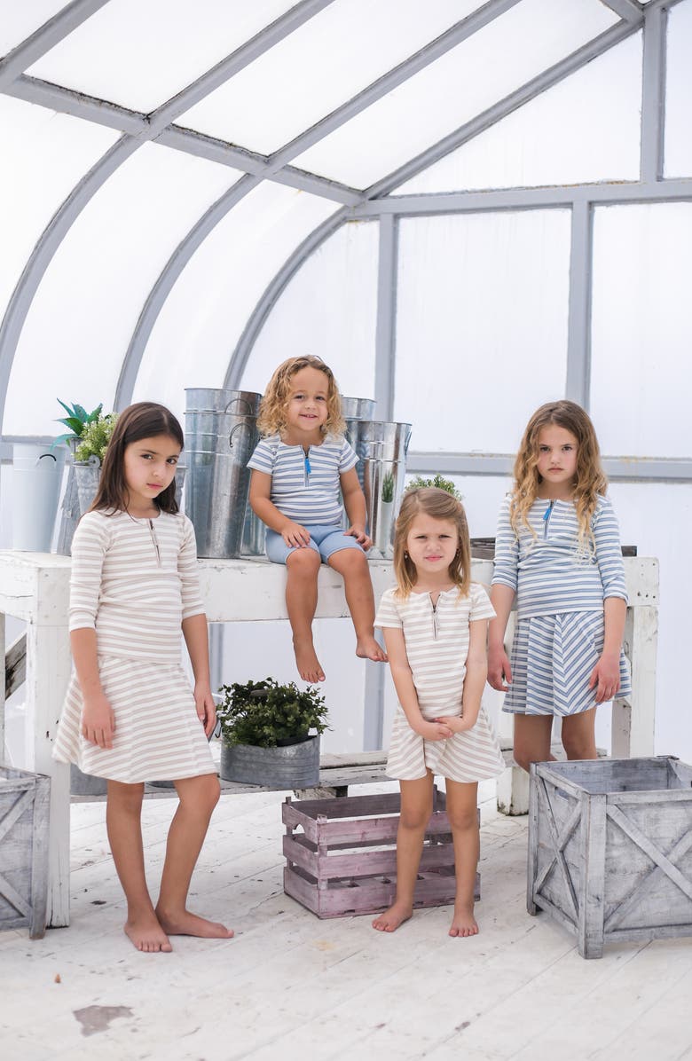 Manière Kids' Stripe Cotton Blend Skirt, Alternate, color, Grey