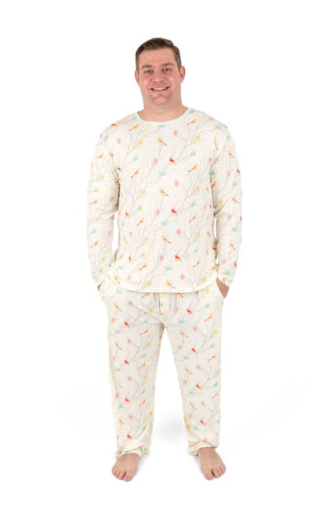 Men's Viscose Matching Family Holiday Pajamas, Reindeer & Polar Bear Prints