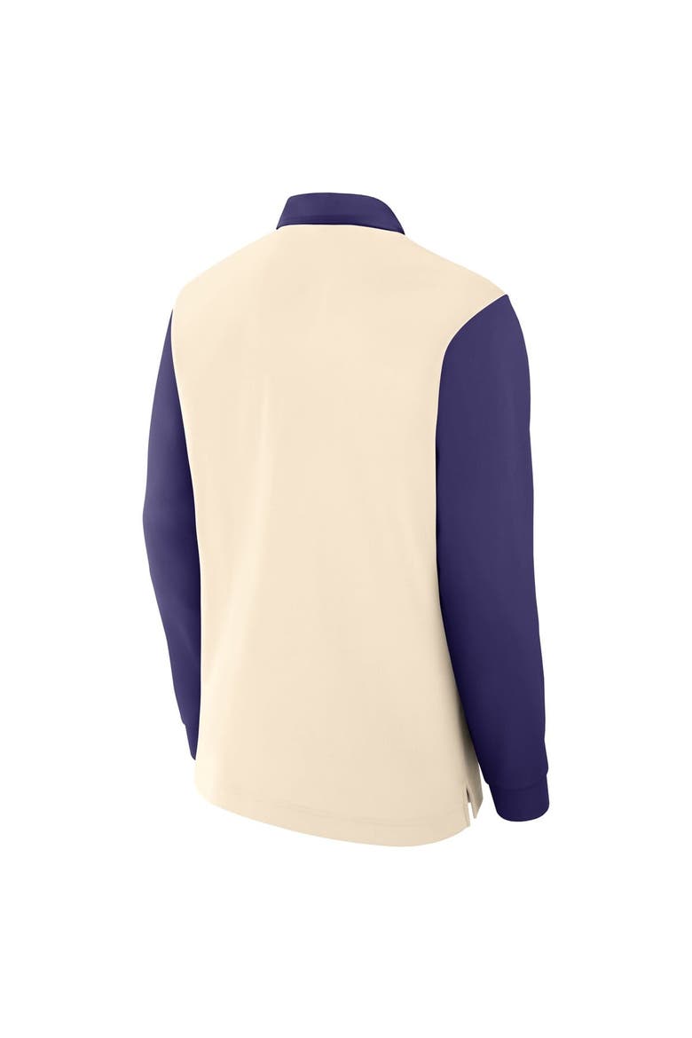Men's Nike Tan/Purple Clemson Tigers Rugby Long Sleeve Shirt, Alternate, color, Tan