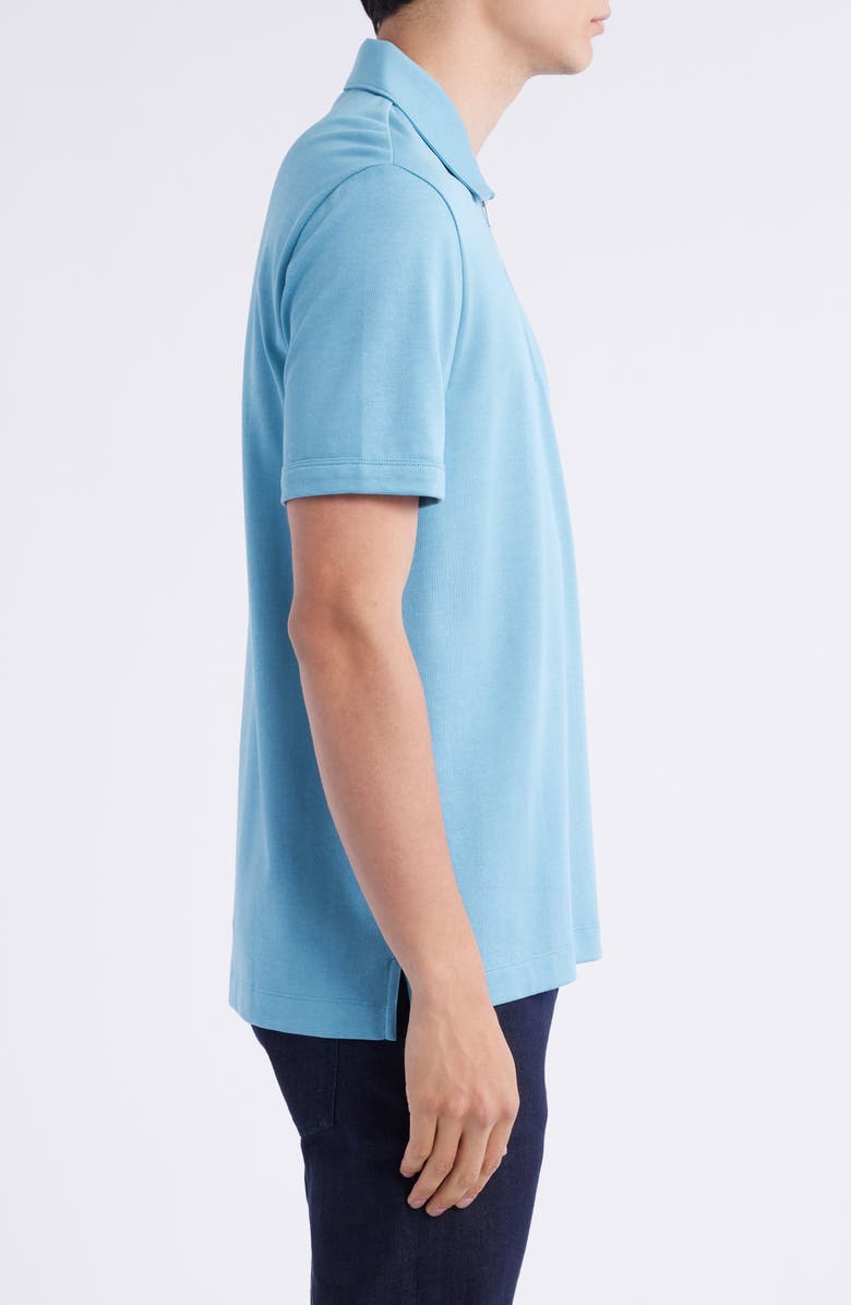 BOSS Paras Quarter Zip Polo, Alternate, color, Open Blue