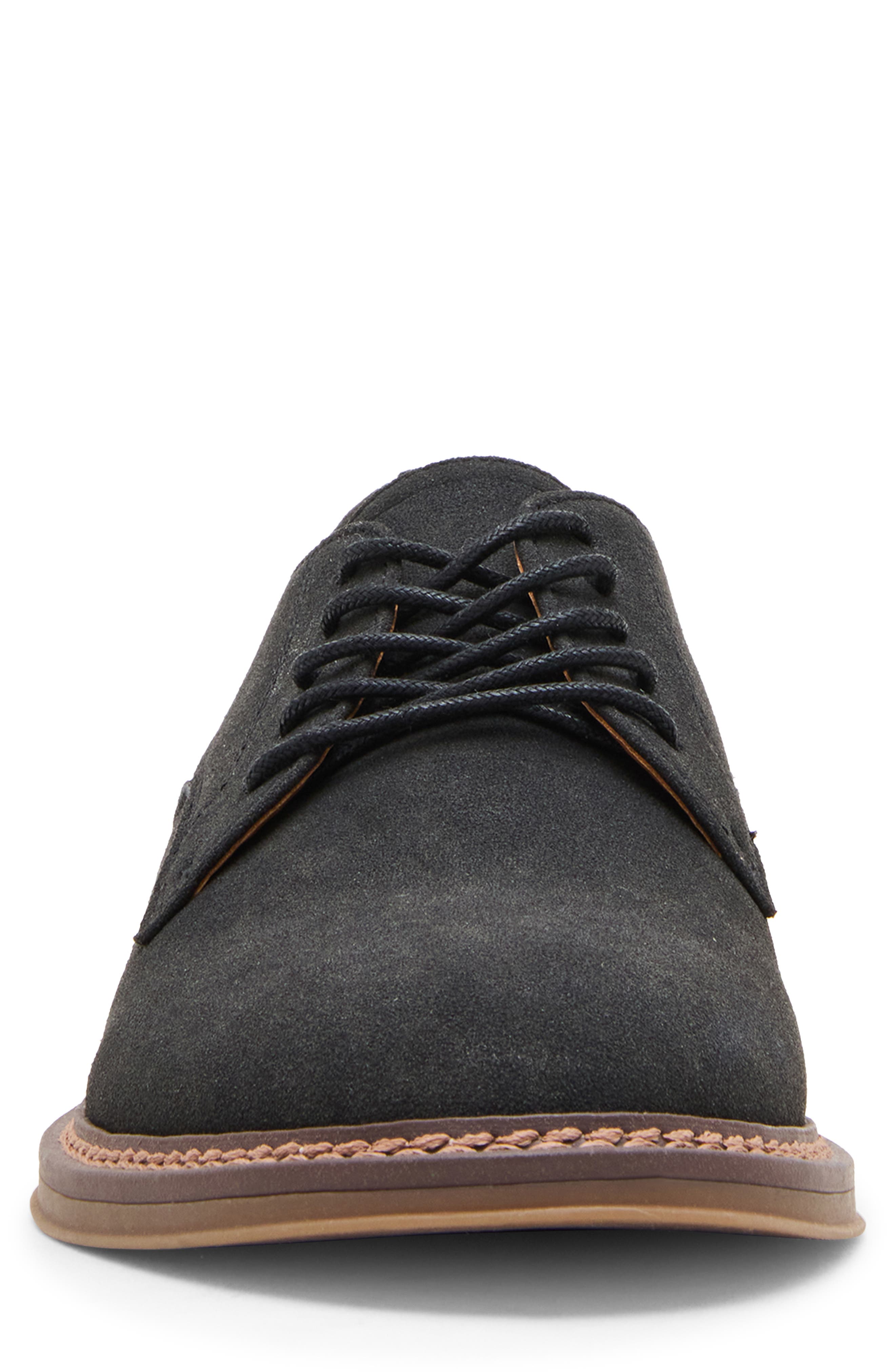 Mantiz Faux Suede Plain Toe Derby, Alternate, color, BLACK SUEDE PU