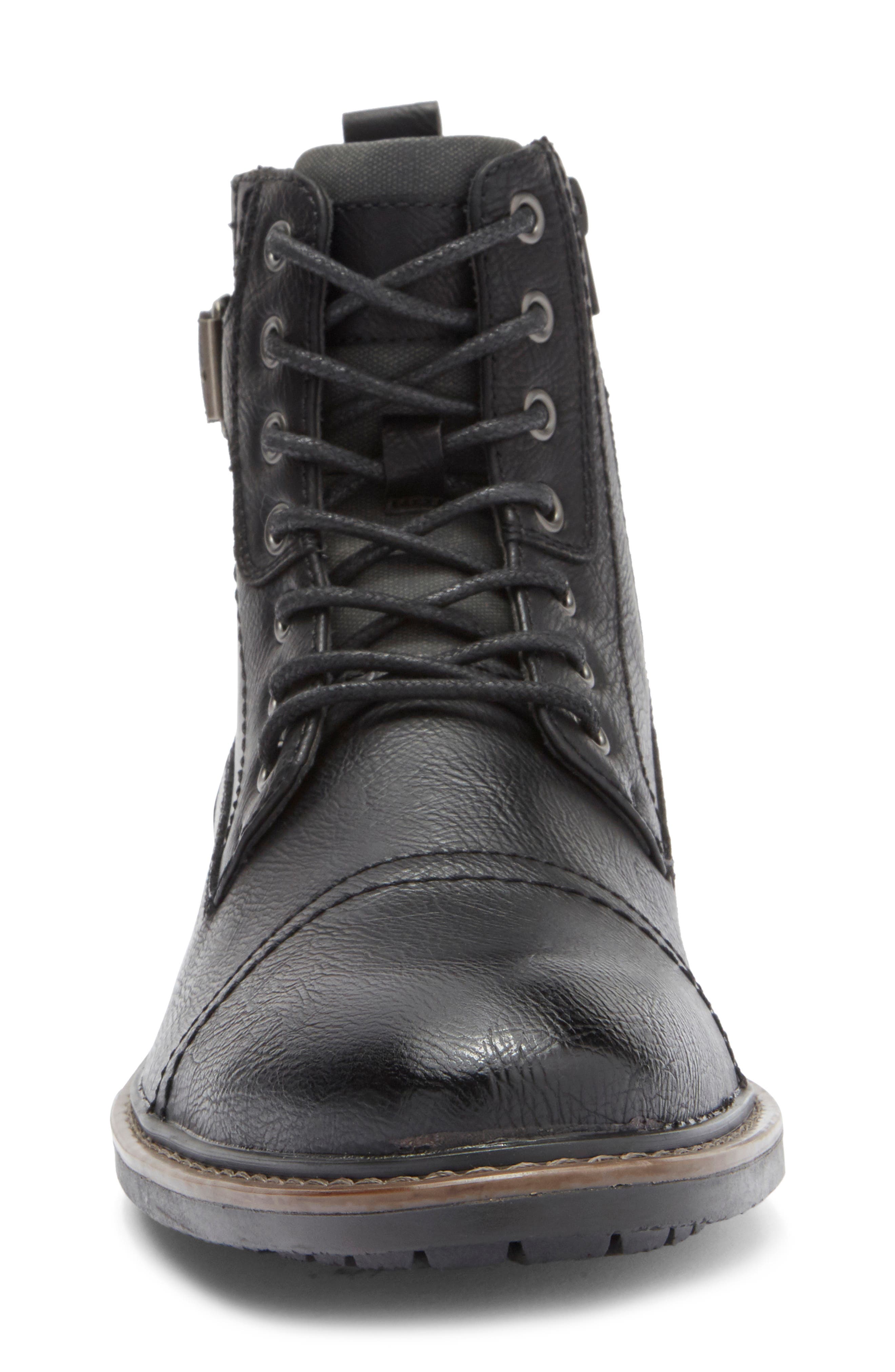 Rush by Gordon Rush Cap Toe Combat Boot, Alternate, color, Black