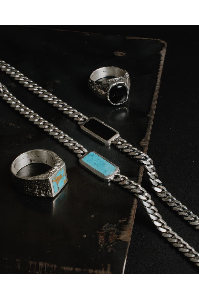 Cuban Onyx Silver Bracelet, Alternate, color, Onyx