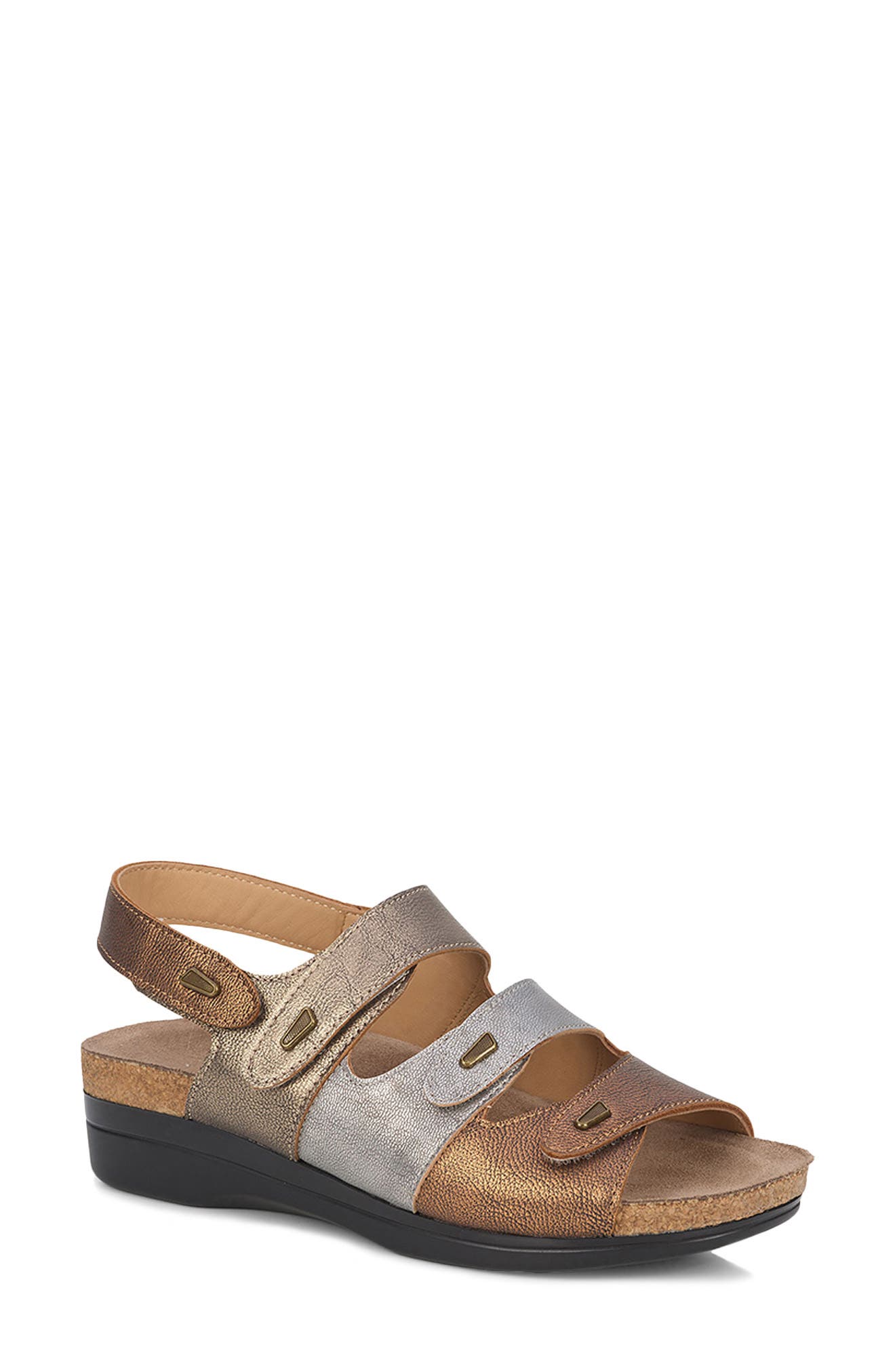 Margo Slingback Sandal, Main, color, METALLIC COMBO