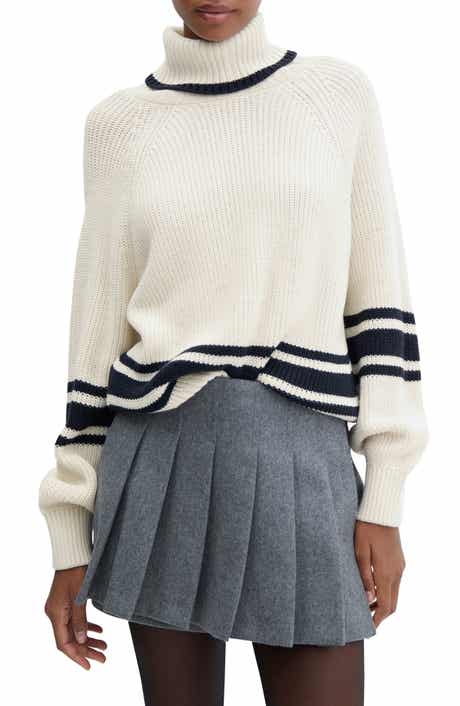 MANGO Stripe Turtleneck Sweater