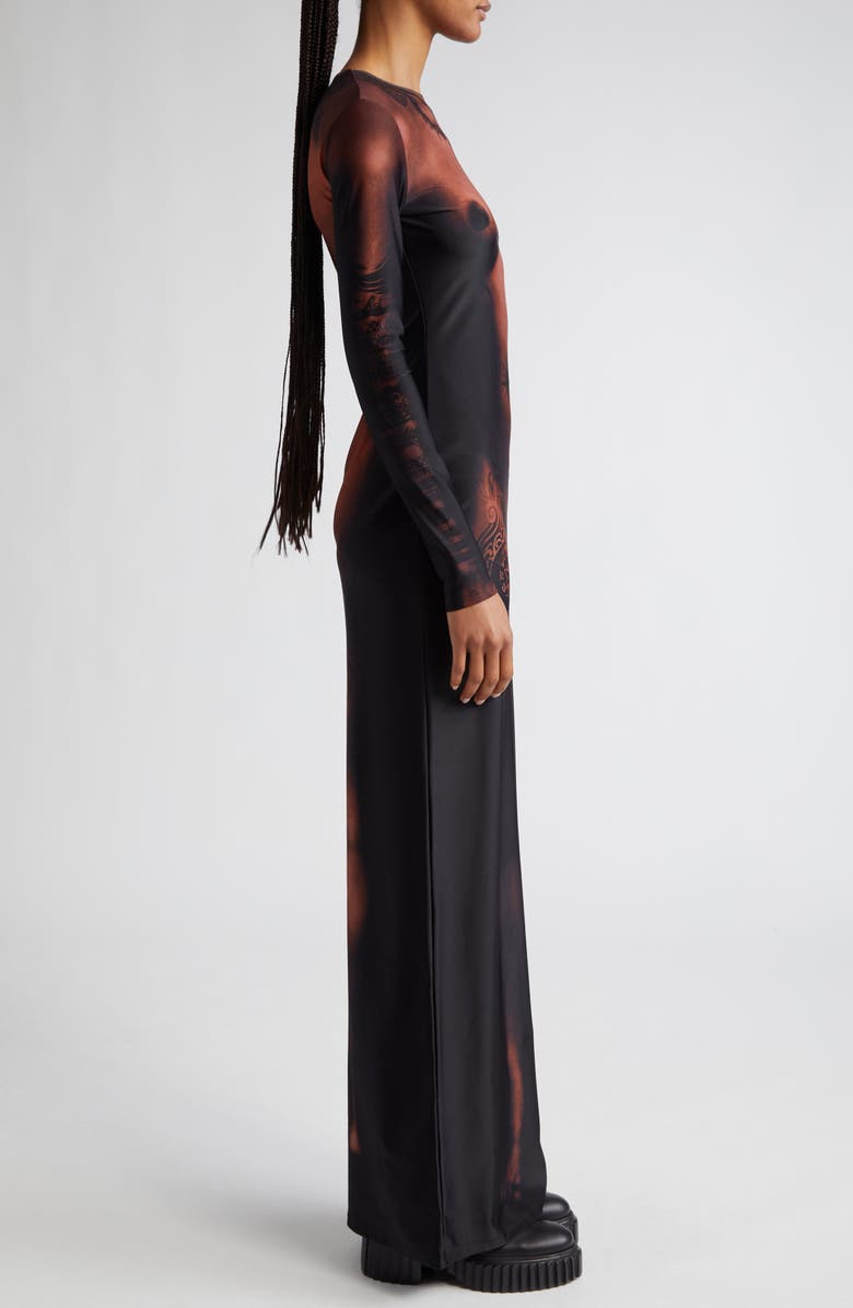 Jean Paul Gaultier Long Sleeve Maxi Dress, Alternate, color, 