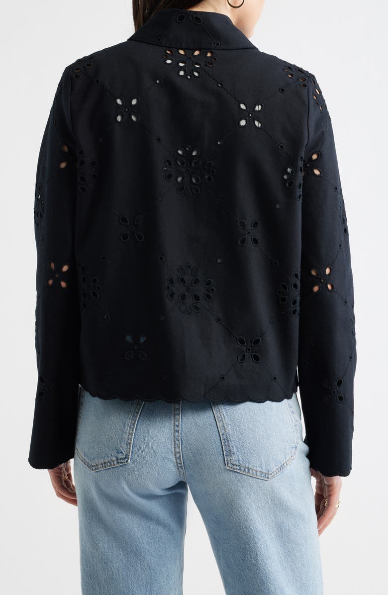Caslon<sup>®</sup> Eyelet Lace Jacket, Alternate, color, Black