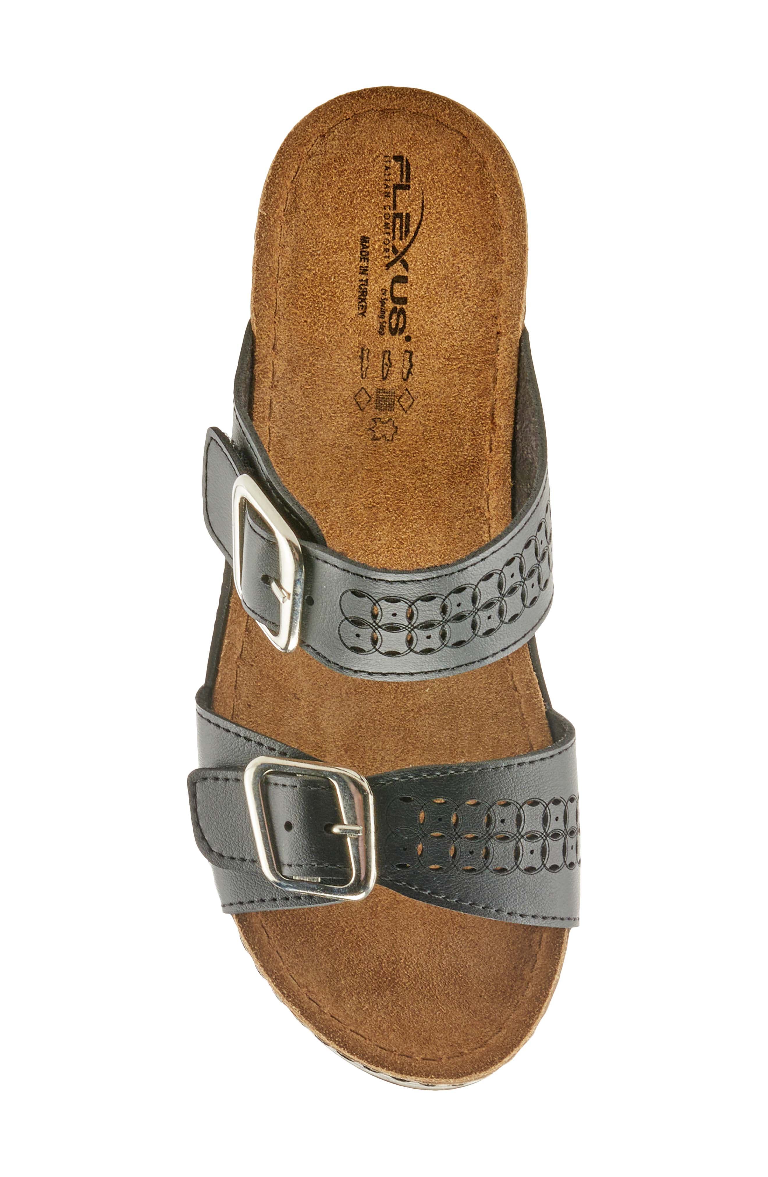 Flexus by Spring Step Thrume Wedge Slide Sandal, Alternate, color, Black