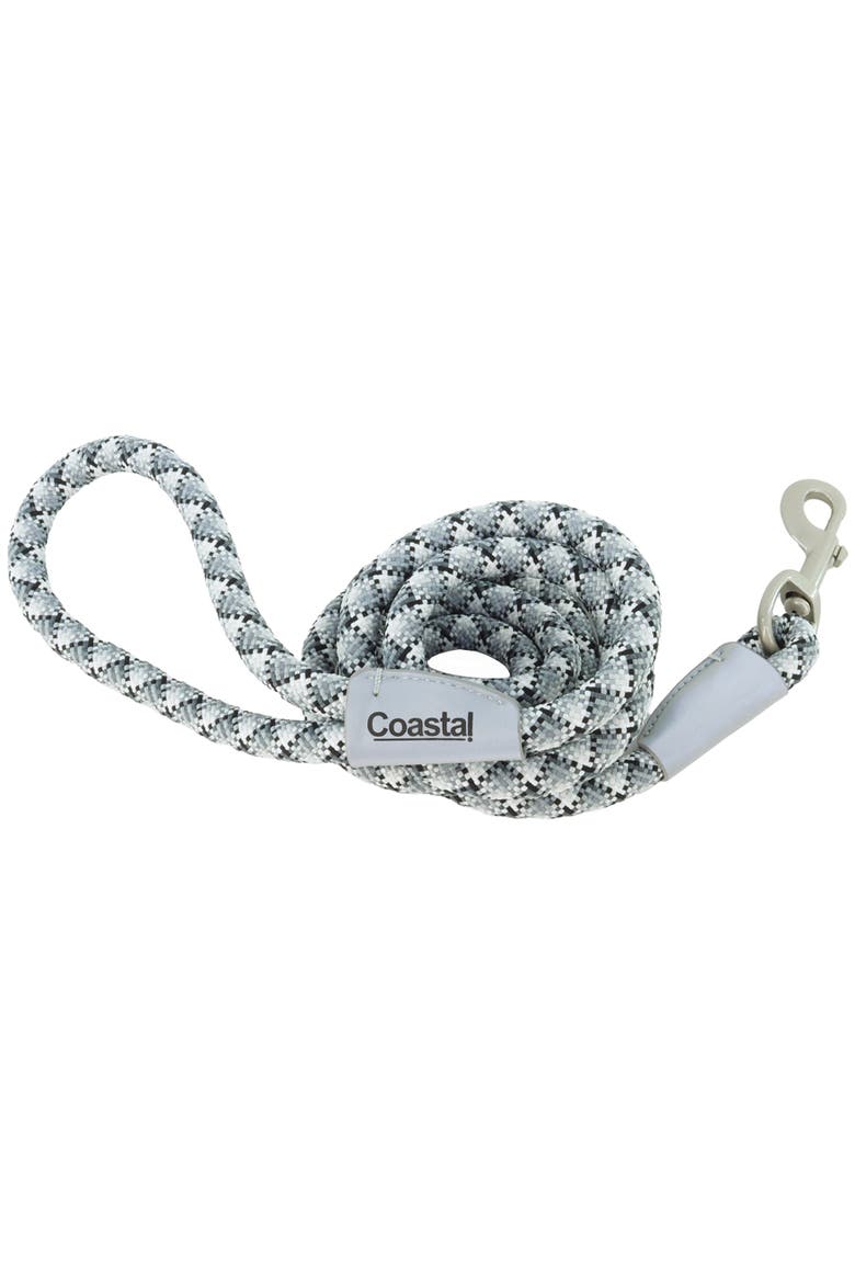 Active Woven Reflective Dog Rope Leash, Grey Scale, 6 Feet, Main, color, Gray