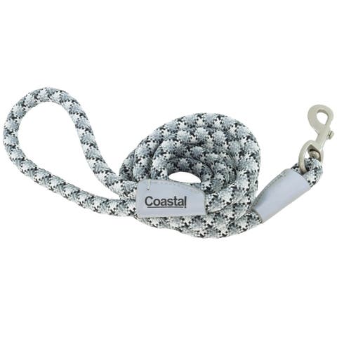 Active Woven Reflective Dog Rope Leash, Grey Scale, 6 Feet