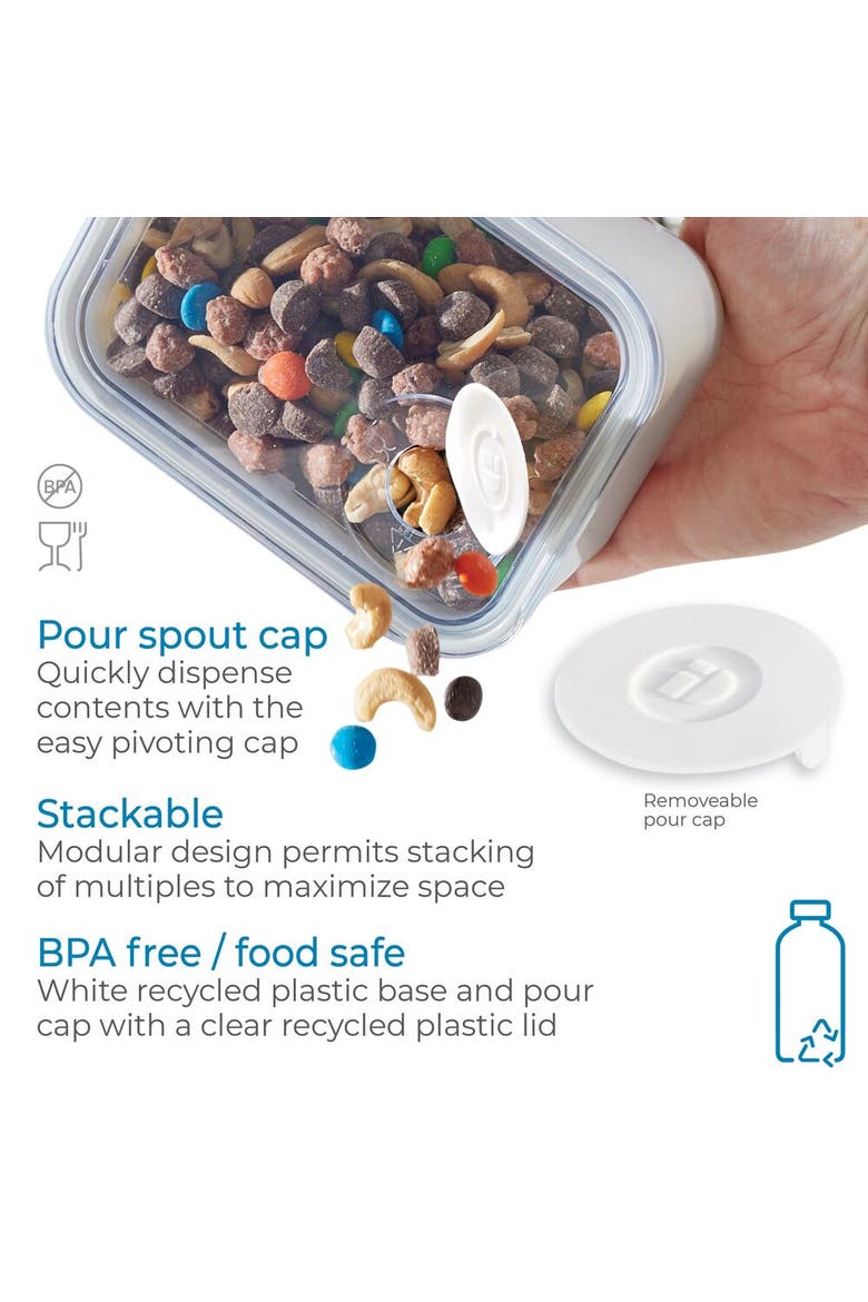 Small Canister with Removable Pour Cap - Set of 4 - White, Alternate, color, White/Clear