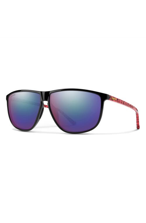 Smith Mono Lake 63m Oversize Chromapop™ Polarized Round Sunglasses In Wild Child/violet Mirror
